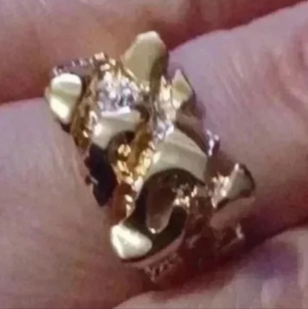Gold plated nugget ring
